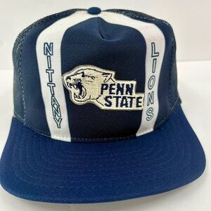 Vintage Penn State Nittany Lions Snapback Trucker Hat Mesh 80s US Cap Tag M/L